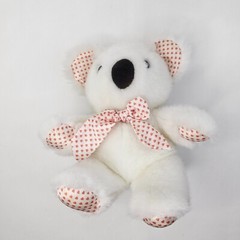 Vintage 1987 Applause Koala Plush White Red Hearts Bow Paws Ears Stuffed Animal