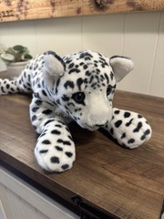 Snow Leopard Plush Stuffed Animal Toy White Black Spotted Washable 14-24 in
