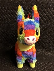 Rainbow Pinata Donkey Stuffed Animal Big Glitter Eyes Plush Toy Stuffy Fiesta