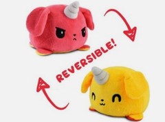 TeeTurtle The Original Reversible Dog Plushie Red + Yellow Puppicorn
