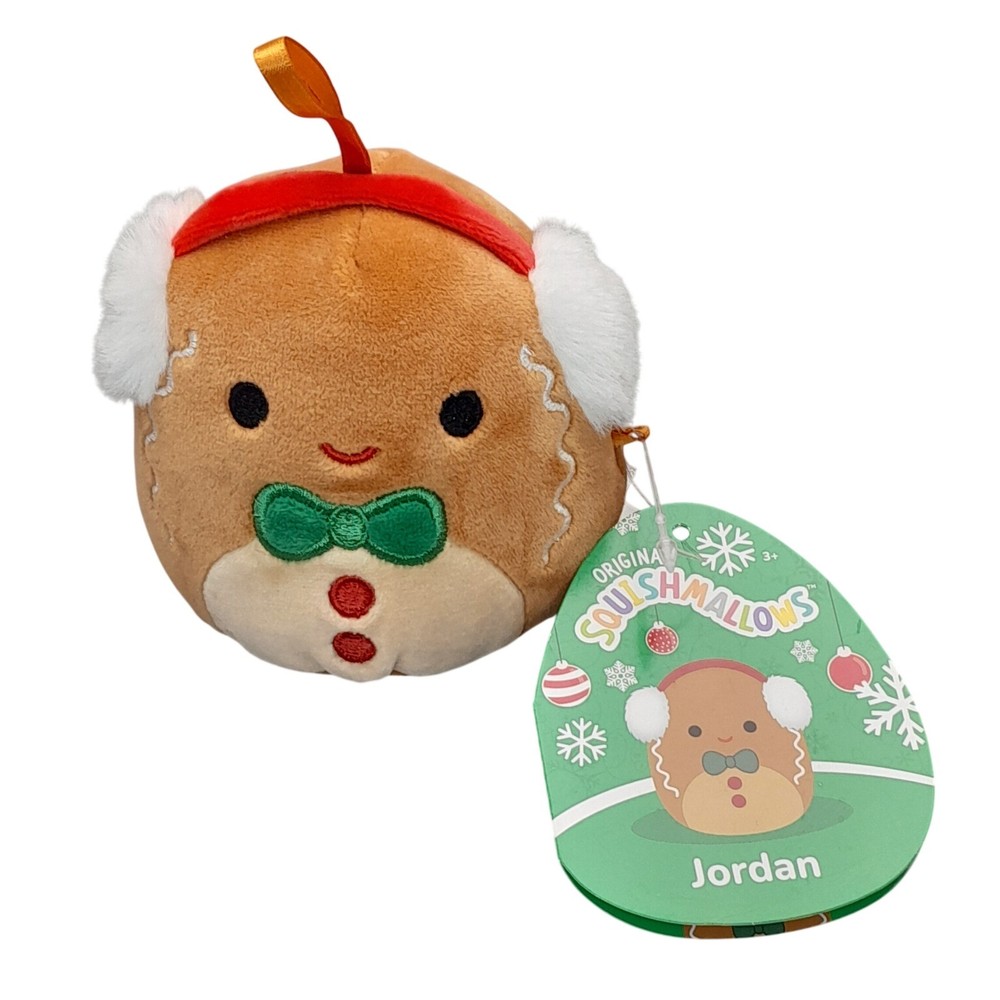 Squishmallows Jordan Gingerbread Boy 4 Inch Holiday Plush Ornament NWT 2023