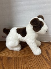 Douglas Cuddle Toy Jack Russell Terrier Plush Dog White Brown Spotted 12 Inch