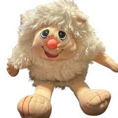 Vintage House of Lloyd Chivers Hand Puppet Plush White Furry Animal Pink Nose 9″
