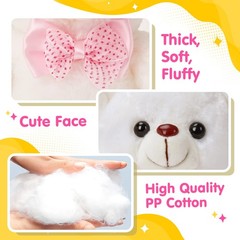 BSTAOFY Light up White Teddy Bear LED Stuffed Animal Soft 8 Inch,
