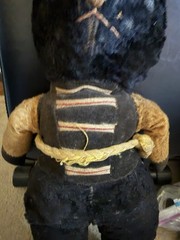 24″ Antique 1940’s? Black Cat Plush Stuffed Drummer Boy? outfit & boots Handmade