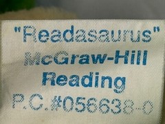 Dakin McGraw Hill Readasaurus Plush Green Dinosaur Hand Puppet Glasses Stuffed