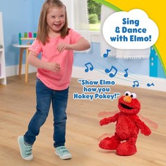 Sesame Street Hokey Pokey Elmo 14â€ Interactive Plush Toy, Sings, Large, Red