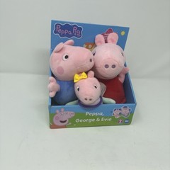 Peppa Pig Peppa, George and Evie 3-Pack, Preschool Plush Soft Toys