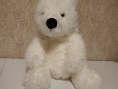 Aurora World 12″ Iceberg Polar Bear Plush Missing Red & White NO Scarf