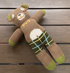 Blabla Kids Berlioz the Bear Hand Knit Brown Plush Stuffed Toy Mini 12″ Preowned