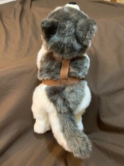 Lelly venturelli husky wolf dog stuffed animal plush w/ harness 14″