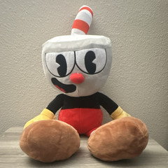 Cuphead Character 15 inch Plush Stuffed Toy 2017 Red White Black Yellow