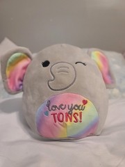 Squishmallow Elephant with Rainbow Tummy Belly