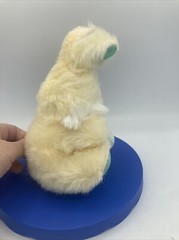 Vtg Easter Bunny Plush Pastel Yellow Pink Green Stuffed Animal 6” Satin Fluffy