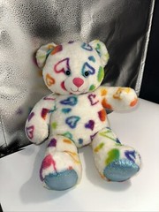 #18D Build a Bear Rainbow Hearts Teddy Plush 16″ Stuffed Toy Lovey