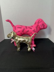 Victoria’s Secret PINK brand collectible plush dog, vinyl or faux leather