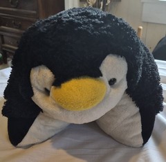 Pillow Pets Standard 18″ Playful Penguin Animal Plush Black White