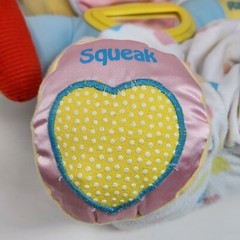VINTAGE 1987 AMTOY ACTIVITY BAGGIE BUNNY STUFFED ANIMAL PLUSH TOY RATTLE MIRROR