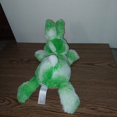 Animal Adventure Green White Tye Dye Bunny Rabbit Stuffed Plush 2017 Pink Belly