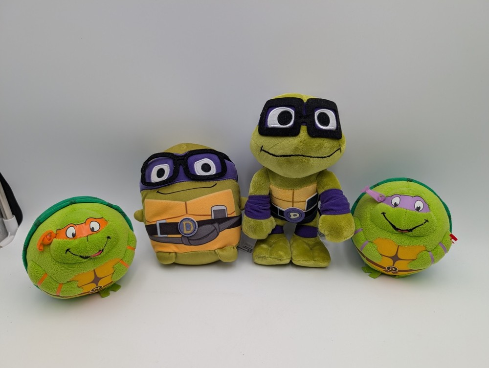 Ty Mattel Teenage Mutant Ninja Turtles Lot Plush Donatello Michaelangelo Stuffed