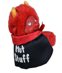 Vintage Hot Stuff Plush Retro Clip On Horns Devil Cow Bull Novelty 80s 1990s 3″