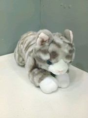 Gray and White Striped Siamese Tabby Kitty Cat Blue Eyes 13″ Plush TigerHart Toy