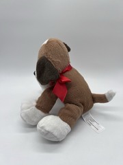 Animal Adventure Brown White Red Bow Puppy Dog Plush Stuffed Animal Toy 2016