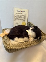 Perfect Petzzz Black White Shorthair Realistic Lifelike Breathing Pet New in Box