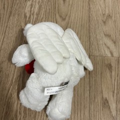 Ganz Angelic Greetings Bear Plush White 10in My Lil Angel Heart Wings PT326