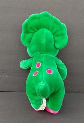 Vintage 1992 Baby Bop Green Purple Dinosaur Barney Show 15″ Plush Stuffed Animal