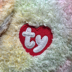 1999 TY BEARBABY PASTEL TEDDY BEAR RATTLE PILLOW PAL STUFFED ANIMAL PLUSH SOFT