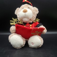 Animated Musical Nutcracker Teddy Bear Plush Christmas Storybook Singing 14″