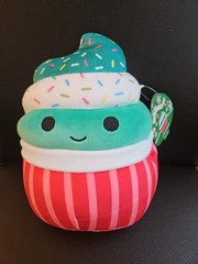 Squishmallows Plush 8 inch Green and White Christmas Cupcake, Chantal
