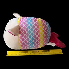 Hug Fun Plush Mermaid Cat Squish Plush 14″ Yellow Pink Blue Scales Dark Pk Tail