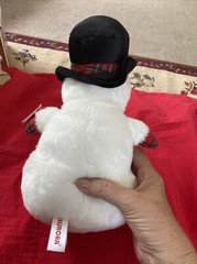 Rare Model AURORA Smiling Snowman Plush Multi Color Beaded Eyes W Tags