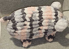 Handmade Crochet Piggy Pig Plush Amigurumi Approx 7in H x 14 in L x 5in W PL-4