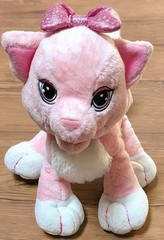 Animal Alley Pink and White Cat Ginger Plush Toys R Us 9″ Pink Sparkle Bow