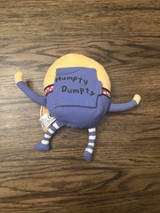Crocodile Creek Humpty Dumpty Plush Doll Small Purple Red Yellow 1998 Washable