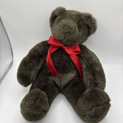 Vermont Teddy Bear Friend For Life Grey Plush Stuffed Animal Red Ribbon 15 inch