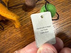 The Winding Road 5 Hanging Animal Mobile Garland 100% Wool Felt 52”