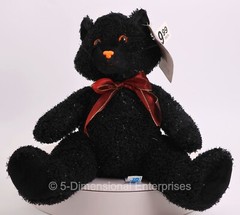 Vintage 2000 Happy Halloween Black Cat Boo – Sparkly Fur – 10″ Sitting