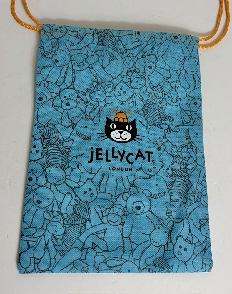 Genuine Jellycat Blue Drawstring Gift Bag Plush Storage 10.25 x 7.25 Used Exce
