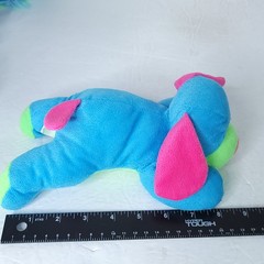 Lot of 5 Blue Florescent Green Puppy Dogs Brown Soft Plush Stuffed Animals Toys