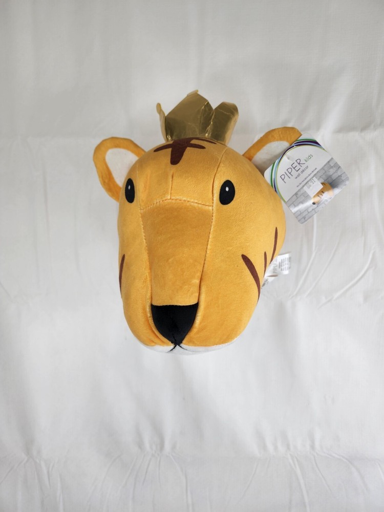 Piper Kids Wall Decor Hanging Stuffed Plush Tiger Head Wall Mount