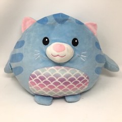 Blue Cat Pillow Soft Squishy Kitten Pink Nose Plush Stuffed Animal