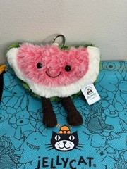 🍉 Jellycat Amuseables Watermelon – Plush Bag Charm Keychain – NWT Cute Gift