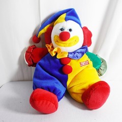 Applause Marcel Clown Plush Vintage Colorful Stuffed Doll Red Yellow Green Blue