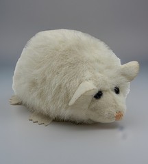 Vintage Mouse Rat Plush Mary Meyer 1998 White Furry Stuffed Animal Black Eyes 7”