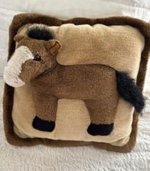 VTG Jaag Horse Pillow 3-D Soft Plush Stuffed Toy Pony Faux Fur Home Decor