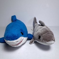 Wild Republic & Ideal Toys Direct Shark Plush Lot Blue Grey Small 2pc